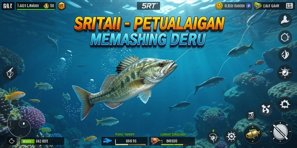 Tampilan gameplay 5RT yang menegangkan saat menangkap ikan di laut.