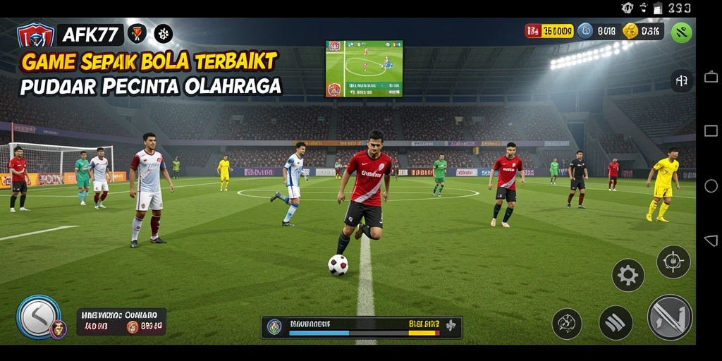 Screenshot AFK77 menampilkan pertandingan sepak bola yang mendebarkan dengan grafis canggih.