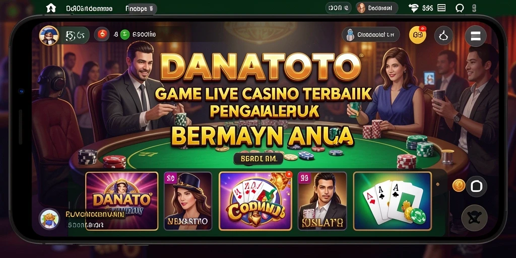Tampilan mencolok dari gameplay Live Casino di DANATOTO.