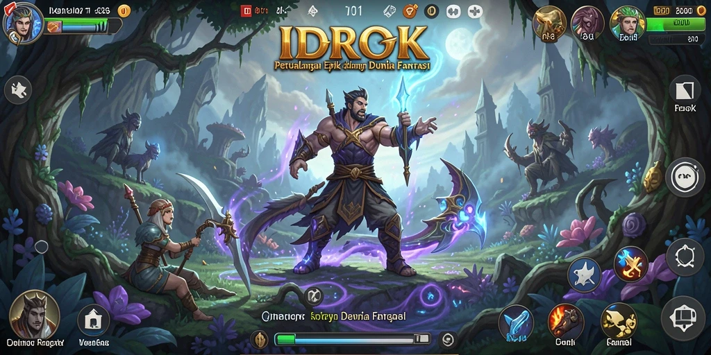Tampilan screenshot utama IDROK dengan aksi RPG yang mendebarkan.