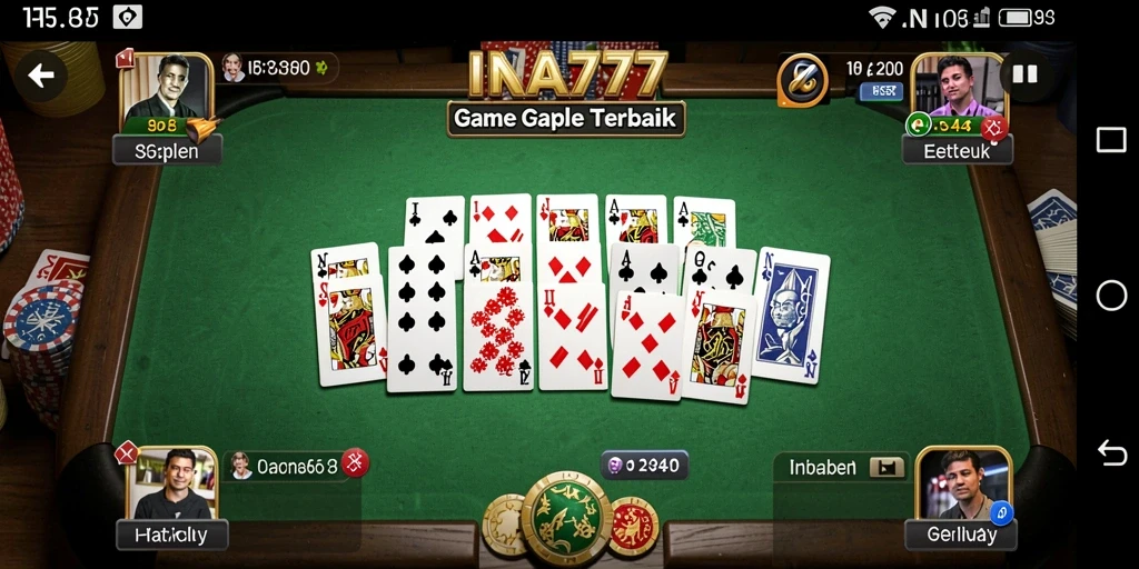 Tampilan screenshot utama INA777 menampilkan gameplay Gaple yang seru.