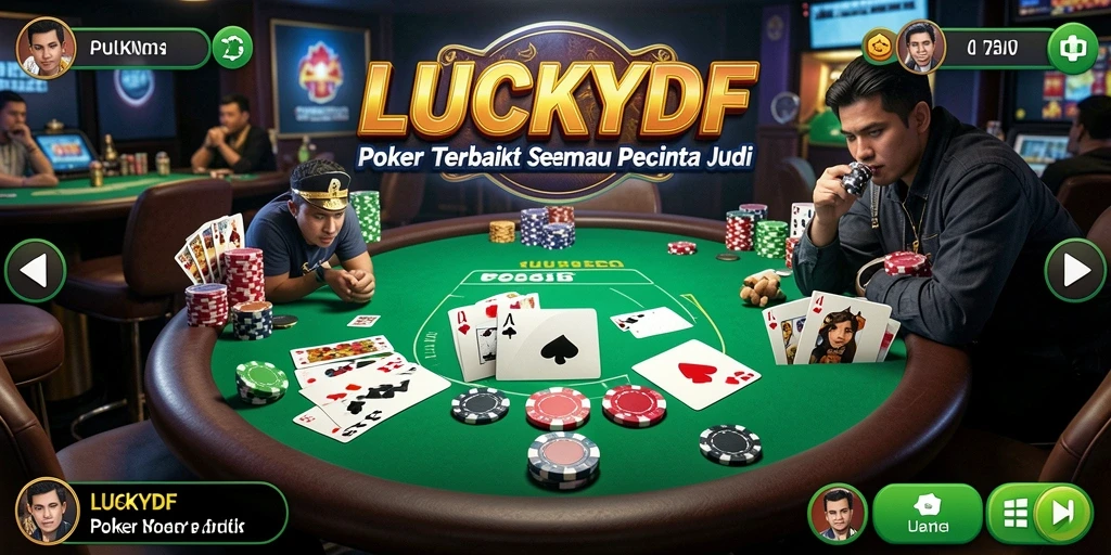 Gameplay seru LUCKYDF menampilkan keahlian poker terbaik.