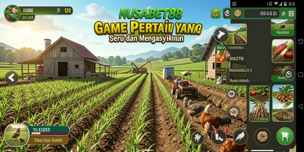 Tampilan gameplay seru NUSABET88 saat bertani.
