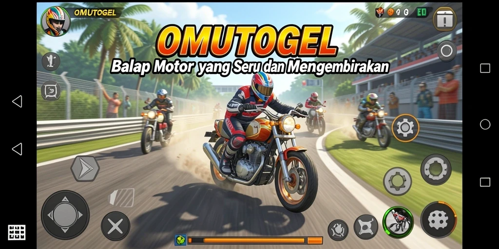 Tampilan gameplay balap motor yang seru dan mendebarkan.
