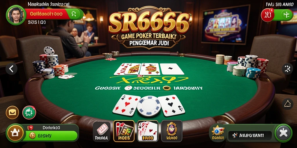 Screenshot SR6666 menunjukkan gameplay Poker yang mendebarkan dan interaktif.