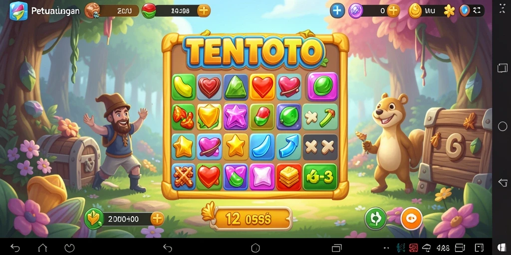 Tangkapan layar TENTOTO menampilkan gameplay menarik dalam permainan Match-3.