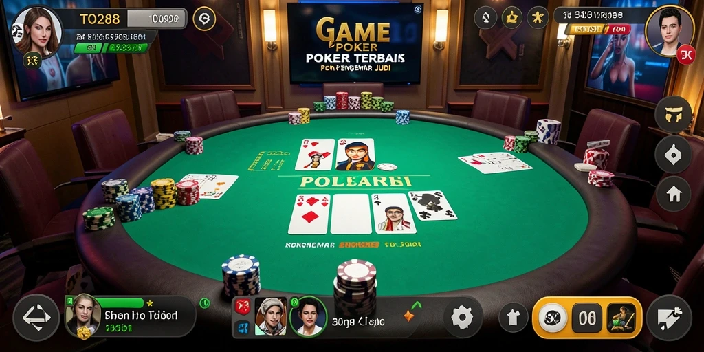 Screengrab gameplay poker TO288 menunjukkan aksi seru di meja.