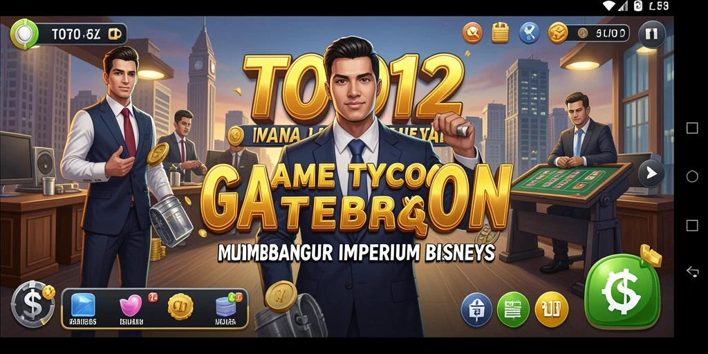 Screenshot gameplay TOTO12 menampilkan keseruan mengelola bisnis Tycoon.