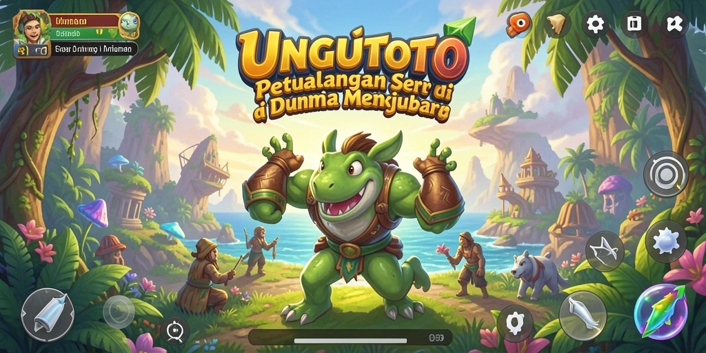Screeenshot gameplay UNGUTOTO, menampilkan aksi petualangan yang seru.